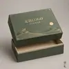 Caja de Regalo para Empaque de Té Fábrica de Origen Festival de Medio Otoño Portátil Gama Alta Tapa y Base Estampado en Caliente Impresión Caja Dura de Negocios