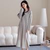 Pijama de Algodón Puro para Mujer Primavera y Otoño Camisón de Manga Larga 2025 Nuevo para Mujer Suelto Talla Grande Falda Larga Se Puede Usar Fuera de Casa Ropa para el Hogar