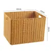 Cesta de almacenamiento de armario nórdico, caja de almacenamiento tejida, cesta organizadora simple para sala de estar, tejido de imitación de ratán