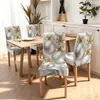 Fundas de silla navideñas para uso doméstico de fabricante transfronterizo, fundas de silla de comedor a prueba de polvo con estampados europeos y americanos, decoración de ambiente festivo Fundas de silla navideñas