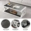 Mueble para TV de Sala de Estar Vidrio Templado Mueble para Sala de Estar Mesa de Centro Moderna Simple Combinación Mueble para TV Mesa de Centro de Hierro Forjado