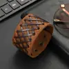 Pulsera de Cuero Retro Europea y Americana para Hombre Comercio Exterior Personalizada Punk Trenzada Multicapa Ajustable de Cuero