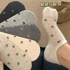 Calcetines de Mujer Estilo Ins con Lazo, Calcetines de Barco, Verano Delgados Antideslizantes Invisibles Malla Hueca Transpirables Algodón