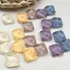 Zhen Tu Parche de Resina Irregular con Patrón de Ondas de Agua de Color Sólido Geométrico Cuadrado Estilo Japonés Accesorios Materiales para Joyería Hecha a Mano DIY