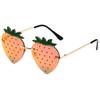 Nuevas Gafas de Sol de Fresa sin Montura Europeas y Americanas 2022 Gafas de Sol de Fiesta sin Montura Divertidas y Personalizadas Gafas de Moda para Mujer para Graduación