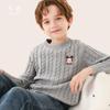 Suéter para niño, otoño e invierno 2024, nuevo jersey cálido para niños, suéter de punto, camisa básica para niños grandes, ropa para niños