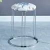 Taburete de Moda de Lujo Ligero para Uso en el Hogar, Taburete Engrosado para Dormitorio, Taburete Duradero para Adultos para Sala de Estar, Taburete de Hierro para Adultos, Taburete Pequeño