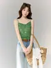 Camisola Sexy de Tirantes con Escote en V Estilo Floral Estilo Bm para Mujer Verano 2026 Ropa Interior Hot Girl Ajuste Ceñido Top Corto