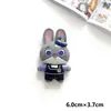 2025 Nuevo Conejo Grande Policía Zorro Animal Loco DIY Accesorios de Resina Llavero