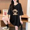 Camiseta de Manga Curta Versátil de Algodão Puro Tendência Moda Plus Size para Mulheres Verão 2025 Nova Blusa Solta que Cobre a Barriga