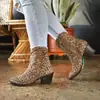 Botas Femininas Europeias e Americanas Novas Outono e Inverno 2026 Botas Curtas Estilo Martin Botas de Salto Grosso Salto Médio Tamanho Personalizado 40-43 Tamanho Grande Botas de Exportação