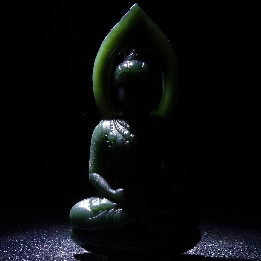 智贝详情图_6阿里一元拍卖新疆和田玉观音踏青细料玉坠挂件立体