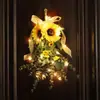 Decoração de Parede de Buquê Invertido de Eucalipto Estilo Floresta Folha de Dinheiro Flor Artificial Decoração de Casamento Pingente Flor Artificial Maçaneta de Porta