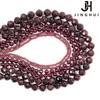 Jinghui DIY hecho a mano accesorios con cuentas materiales de joyería semiterminados pulsera cuentas sueltas granate rojo natural tallado cuentas redondas