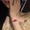 Pulsera de Perlas Rosas Estilo Francés Nueva al por Mayor, Joyería de Mariposa Versátil con Diseño de Nicho Vintage para Mujer