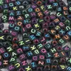 100 peças de miçangas acrílicas digitais com letras em inglês para DIY joias infantis pulseira com contas acessórios contas quadradas contas soltas