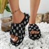 Chanclas de Tela Gruesa con Suela Gruesa para Mujer de Comercio Exterior Europeo y Americano Sandalias de Playa Cuadros de Mezclilla Transfronterizas Amazon