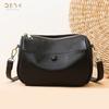 Bolsa Feminina DENK de Couro Genuíno Transfronteiriça 2024 Nova Moda Bolsa de Ombro Transversal Grande Capacidade Couro de Vaca Camada Superior