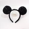 Nueva Diadema de Princesa con Orejas Redondas de Mickey Terciopelo Lentejuelas Foto Parque de Atracciones Tocado Diadema Avanzada para Lavar la Cara