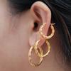 Aretes de acero inoxidable de sarga redonda de moda para mujer de estilo retro europeo y americano transfronterizo, aretes de personalidad simple, traje