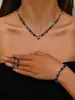 Amazon Fashion Colar Brincos Pulseira de Strass de Cristal Conjunto de Três Peças Acessórios de Joias Joias de Casamento para Noivas
