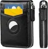Amazon Billetera con Cremallera Anti-Desmagnetización RFID Gran Capacidad Portatarjetas Airtag Billetera Multifuncional de Cuero para Hombres