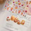 Pegatinas de Manicura en Relieve Hoja de Arce Otoñal Ardilla de Dibujos Animados Uñas Cortas Pegatinas para Uñas Hojas Adornos para Diario de Mano Uñas Portátiles