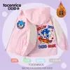 Chaqueta con Forro Polar Super Mouse para Niños, Chaqueta con Capucha Cortavientos Infantil, Ropa Exterior Elegante Bloque de Color Otoño e Invierno para Niños