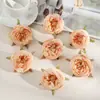 S 6cm Estilo Retrô Flor Rosa Simulada com Borda Queimada Artificial para Arranjo Floral DIY Manual Arranjo de Flores Buquê de Casamento Decoração de Casa