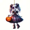 Halloween Quinta Nova Pingente de Menina de Terror em Acrílico Transfronteiriço Plano Decoração para Interior de Carro Espelho Retrovisor Pingente Decorativo