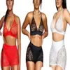 Popular Europeu e Americano Renda Vazada Transparente Push-Up Sutiã com Suspensório Conjunto de Lingerie Sexy Cueca Boxer Sexy