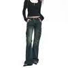 Pantalones Versátiles Bajos Americanos Jeans Acampanados Petite para Mujer 2025 Pantalones de Campana Retro Otoño Chic