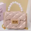 Bolso Bandolera Nuevo Estilo para Niñas, Billetera de Monedas con Cadena, Bolso de Mano de Perlas para Niñas, Minibolso de Gelatina Dopamina al por Mayor