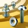 Tornillos Galvanizados de Cabeza Plana Cruzada, Juego de Tuercas Dentadas con Brida, Tornillos para Máquina de Cabeza de Paraguas Grande M4M5M6M8