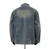 Chaqueta de mezclilla lavada estilo americano original, unisex, con acabado desgastado teñido con lodo amarillo, tela de peso pesado y diseño deconstruido para primavera