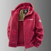 Jaqueta de fleece norueguesa transfronteiriça, jaqueta de fleece espessa com capuz para outono e inverno, estilo polar fleece esportivo ao ar livre para casal, atacado