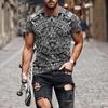 2023 nueva camiseta de impresión digital 3D de verano con impresión de moda masculina, personalidad de moda vanguardista
