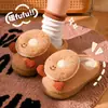 Zapatillas de Algodón Dulce con Diseño de Donut para Mujer 2026 Nuevo Otoño/Invierno para Interiores Hogar Antideslizantes Con Felpa Caliente Zapatos de Algodón para Pareja Mujer