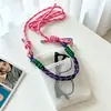 Bolsa de Celular Fresca e Doce para Meninas, Bolsa de Ombro Versátil para Viagens ao Ar Livre no Verão, Bolsa de Armazenamento Portátil de Malha Transversal