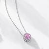 Colar transfronteiriço novo em prata S925 corte rosa Millennium zircônia 3A conjunto completo feminino corrente de clavícula zircônia estilo luxo leve europeu e americano