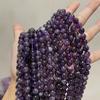 Cuentas Redondas de Amatista Natural Cuentas de Amatista Amatista Brasileña Cuentas Sueltas Semiterminadas Accesorios para Pulsera DIY Venta Directa de Fábrica