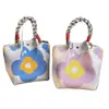 Nova bolsa de tricô estilo japonês e coreano, bolsa tote portátil para trabalho e viagem, bolsa tote de grande capacidade para o dia a dia, bolsa pequena quadrada de ombro