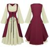 2025 Novo Vestido Medieval Europeu e Americano Feminino Manga Chifre Renda Renda Saia terno cos Vestido de Apresentação