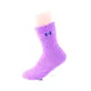 Calcetines de terciopelo de coral de color liso para Otoño e Invierno con lazo bordado, calcetines de medio terciopelo, calcetines gruesos cálidos para el hogar, calcetines para dormir en el suelo