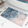 Alfombra de Piso Suave Absorbente de Tierra de Diatomeas de Mármol de Lujo Ligero para Baño, Felpudo Antideslizante para Inodoro, Baño y Entrada de Baño