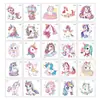 Nuevas pegatinas de tatuaje de mariposa de 25 piezas transfronterizas, pegatinas de transferencia de agua de dibujos animados de unicornio para niños, diseño personalizado de flor de rosa