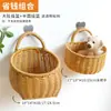 Cesta Tecida Nórdica Cozinha Cesta de Armazenamento de Gengibre e Alho Cesta Vintage de Parede Cesta Pequena Portátil para Flores Cesta Suspensa para Utensílios de Cozinha