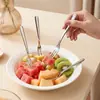 Conjunto de Garfos Pontiagudos de Aço Inoxidável 304 para Uso Doméstico e em Hotéis, Palitos de Frutas de Luxo, Garfos Espessados para Frutas, Bolos e Sobremesas, Atacado
