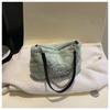 Bolso Mao Mao Bolso de Mujer 2024 Invierno Moda Simple Bolso de Mano para Mujer Color Sólido Cadena Felpa Bolso Casual