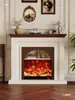 Gabinete Decorativo de Chimenea Estilo Francés, Gabinete de Entrada Estilo Antiguo con Efecto de Llama para Sala de Estar, Estante de Almacenamiento Estilo Americano Frente a la Puerta de Entrada